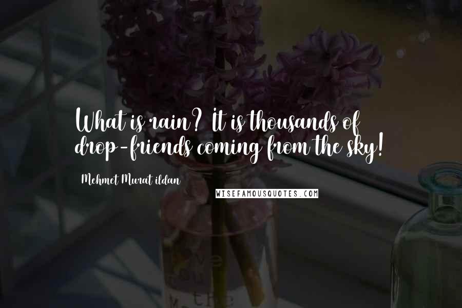 Mehmet Murat Ildan Quotes: What is rain? It is thousands of drop-friends coming from the sky!