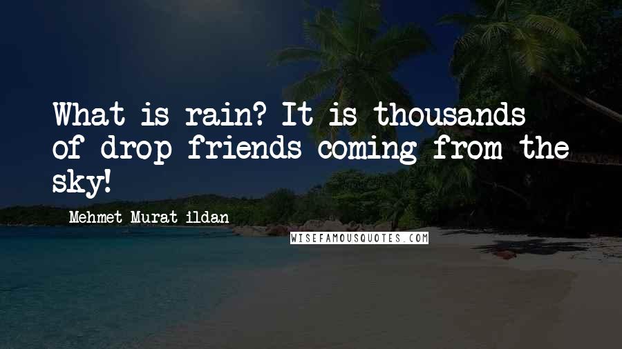 Mehmet Murat Ildan Quotes: What is rain? It is thousands of drop-friends coming from the sky!