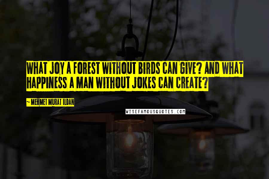 Mehmet Murat Ildan Quotes: What joy a forest without birds can give? And what happiness a man without jokes can create?