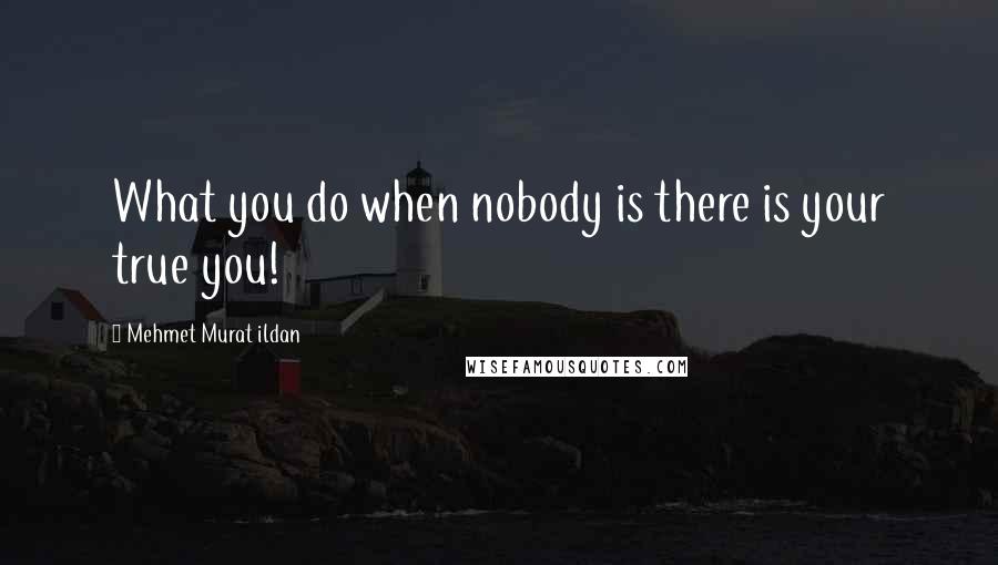 Mehmet Murat Ildan Quotes: What you do when nobody is there is your true you!