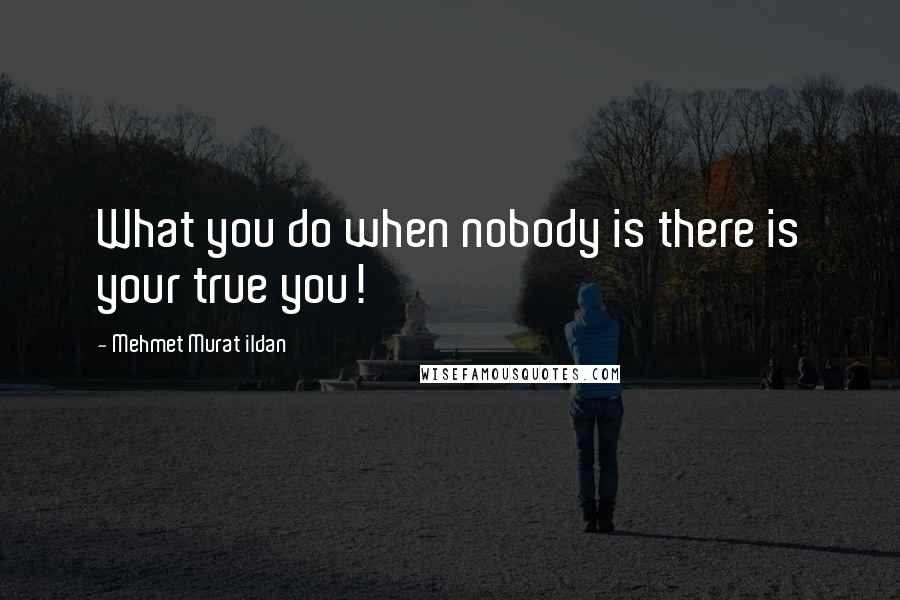 Mehmet Murat Ildan Quotes: What you do when nobody is there is your true you!