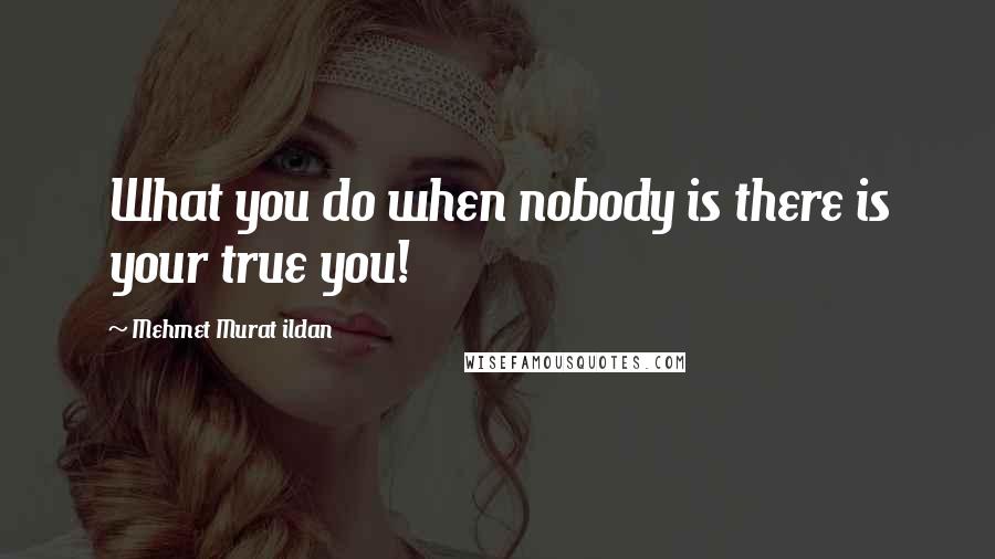 Mehmet Murat Ildan Quotes: What you do when nobody is there is your true you!