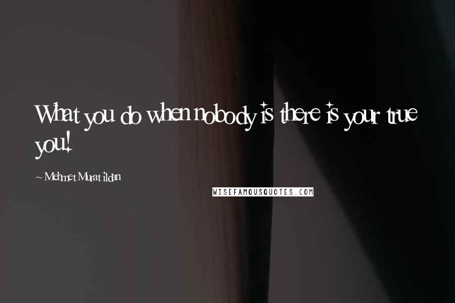 Mehmet Murat Ildan Quotes: What you do when nobody is there is your true you!