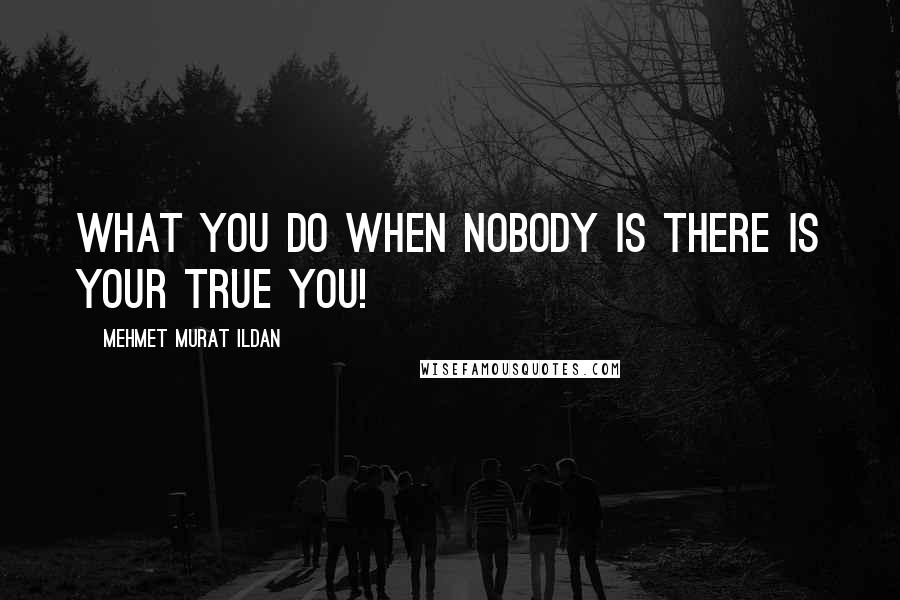 Mehmet Murat Ildan Quotes: What you do when nobody is there is your true you!