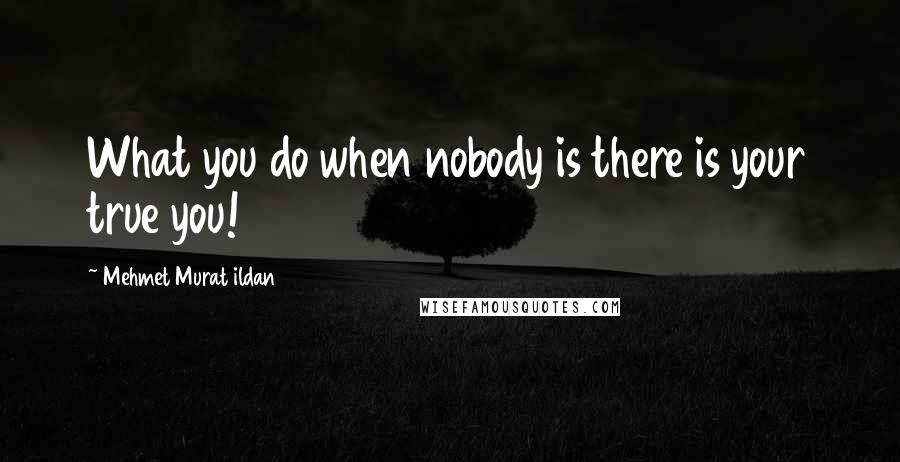 Mehmet Murat Ildan Quotes: What you do when nobody is there is your true you!