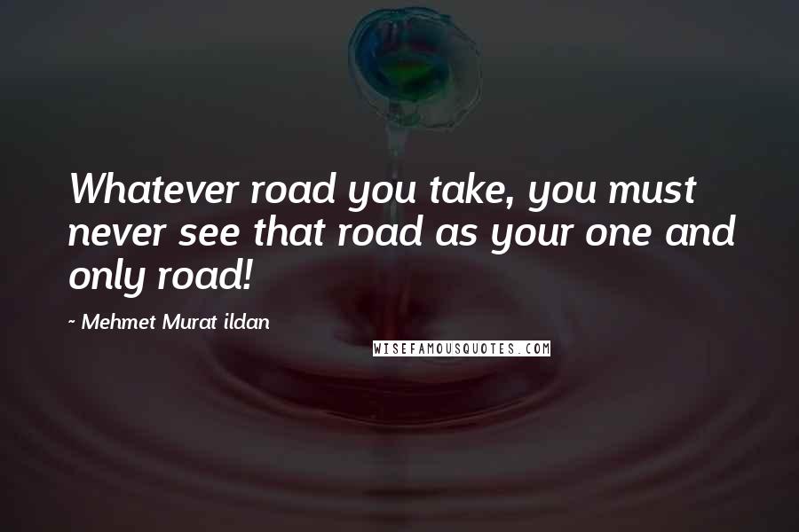 Mehmet Murat Ildan Quotes: Whatever road you take, you must never see that road as your one and only road!