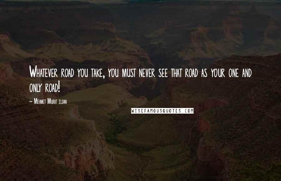 Mehmet Murat Ildan Quotes: Whatever road you take, you must never see that road as your one and only road!