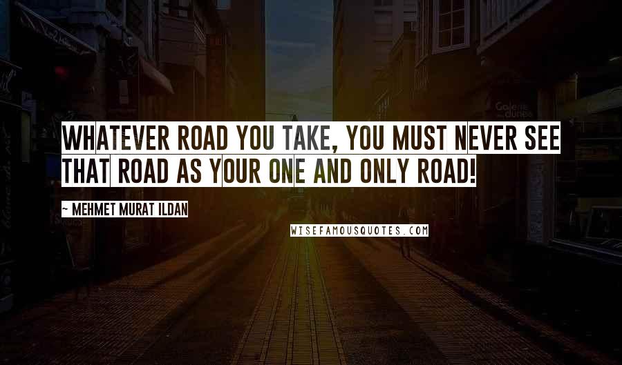 Mehmet Murat Ildan Quotes: Whatever road you take, you must never see that road as your one and only road!
