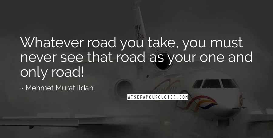Mehmet Murat Ildan Quotes: Whatever road you take, you must never see that road as your one and only road!