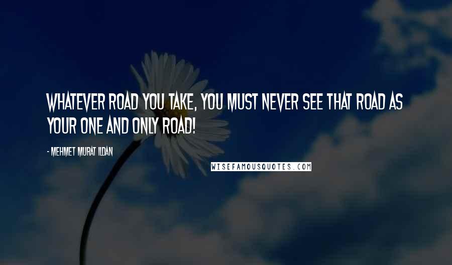 Mehmet Murat Ildan Quotes: Whatever road you take, you must never see that road as your one and only road!