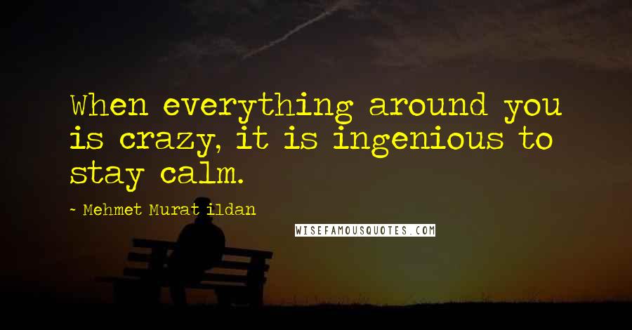 Mehmet Murat Ildan Quotes: When everything around you is crazy, it is ingenious to stay calm.