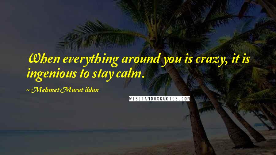 Mehmet Murat Ildan Quotes: When everything around you is crazy, it is ingenious to stay calm.