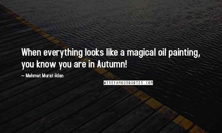 Mehmet Murat Ildan Quotes: When everything looks like a magical oil painting, you know you are in Autumn!