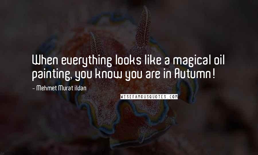 Mehmet Murat Ildan Quotes: When everything looks like a magical oil painting, you know you are in Autumn!