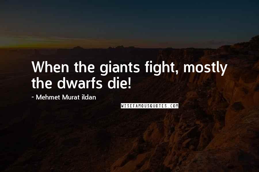 Mehmet Murat Ildan Quotes: When the giants fight, mostly the dwarfs die!
