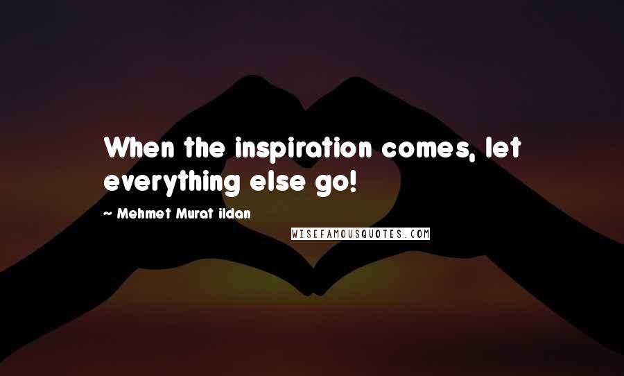 Mehmet Murat Ildan Quotes: When the inspiration comes, let everything else go!