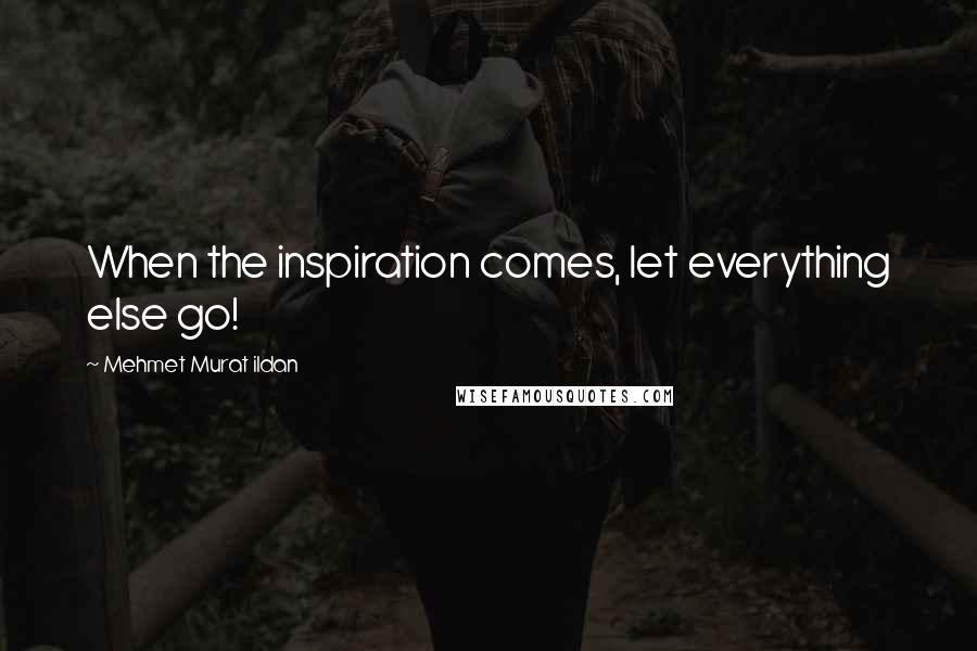 Mehmet Murat Ildan Quotes: When the inspiration comes, let everything else go!