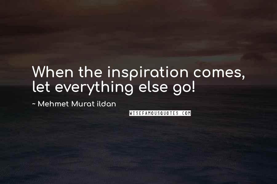 Mehmet Murat Ildan Quotes: When the inspiration comes, let everything else go!