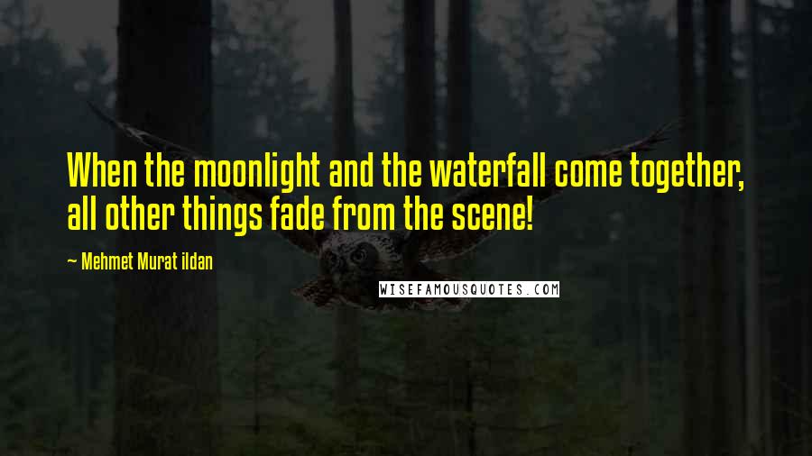 Mehmet Murat Ildan Quotes: When the moonlight and the waterfall come together, all other things fade from the scene!