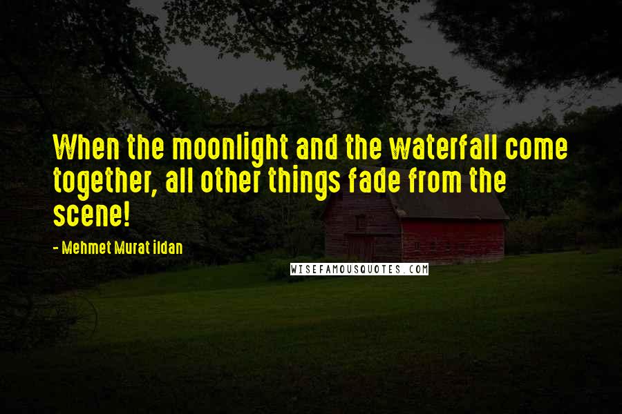 Mehmet Murat Ildan Quotes: When the moonlight and the waterfall come together, all other things fade from the scene!
