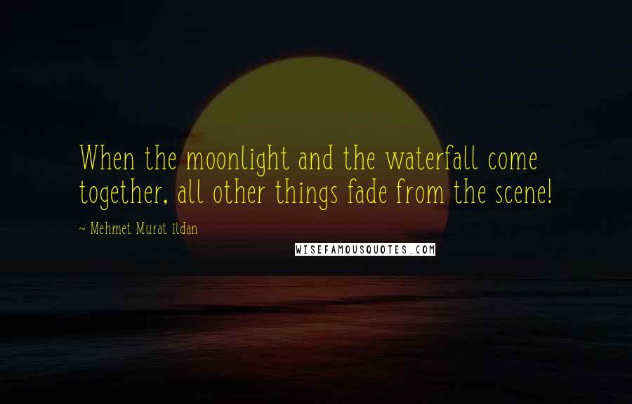 Mehmet Murat Ildan Quotes: When the moonlight and the waterfall come together, all other things fade from the scene!