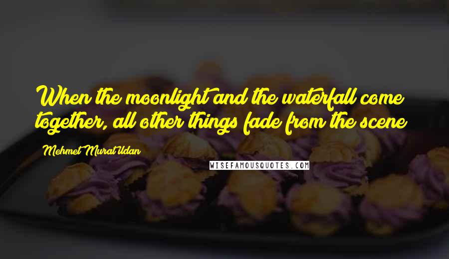 Mehmet Murat Ildan Quotes: When the moonlight and the waterfall come together, all other things fade from the scene!