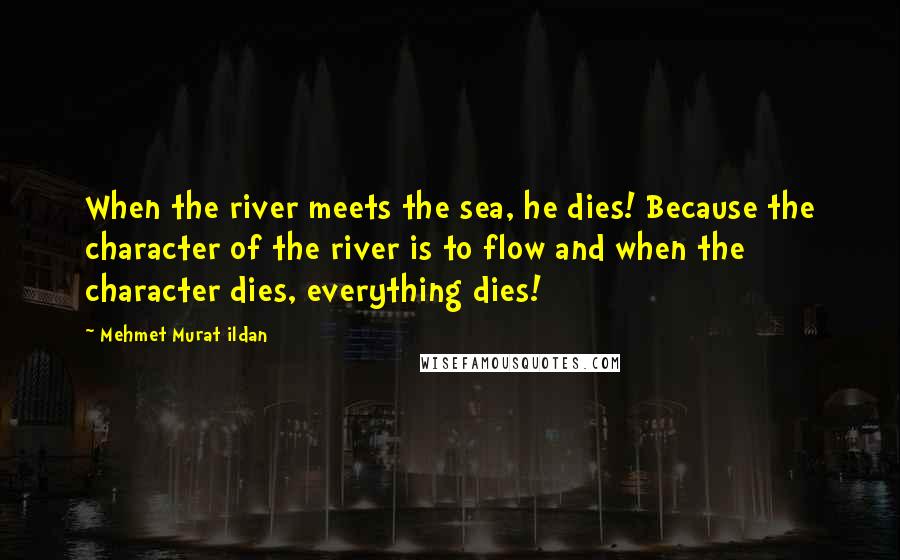 Mehmet Murat Ildan Quotes: When the river meets the sea, he dies! Because the character of the river is to flow and when the character dies, everything dies!