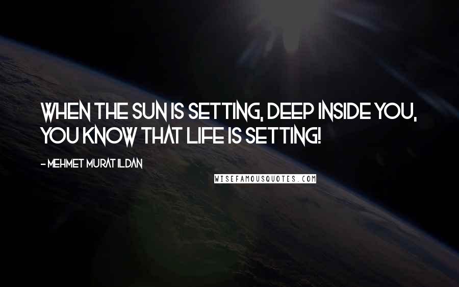 Mehmet Murat Ildan Quotes: When the sun is setting, deep inside you, you know that life is setting!