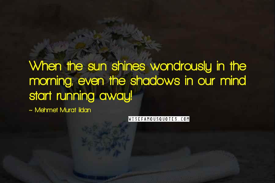 Mehmet Murat Ildan Quotes: When the sun shines wondrously in the morning, even the shadows in our mind start running away!