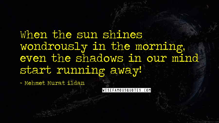 Mehmet Murat Ildan Quotes: When the sun shines wondrously in the morning, even the shadows in our mind start running away!