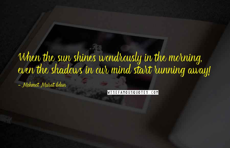 Mehmet Murat Ildan Quotes: When the sun shines wondrously in the morning, even the shadows in our mind start running away!