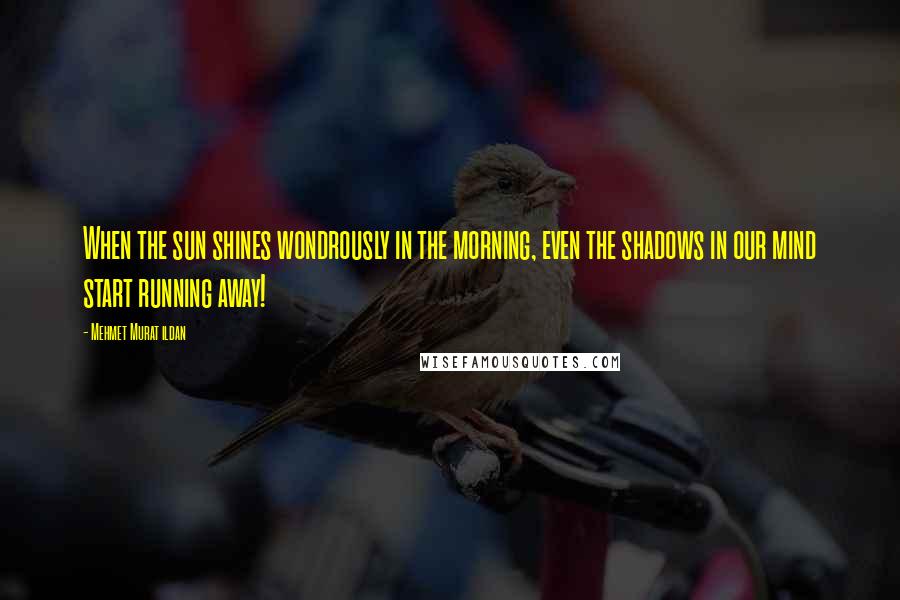 Mehmet Murat Ildan Quotes: When the sun shines wondrously in the morning, even the shadows in our mind start running away!