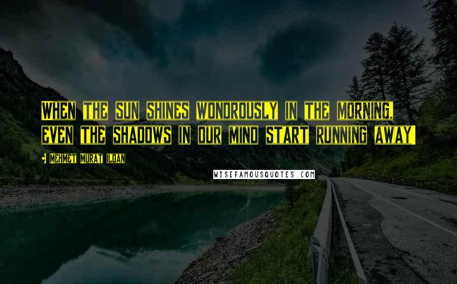 Mehmet Murat Ildan Quotes: When the sun shines wondrously in the morning, even the shadows in our mind start running away!