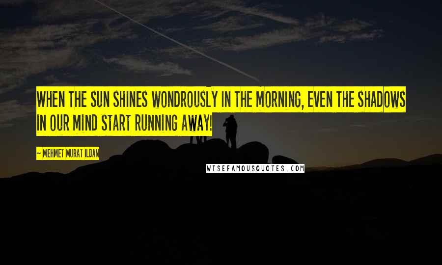 Mehmet Murat Ildan Quotes: When the sun shines wondrously in the morning, even the shadows in our mind start running away!