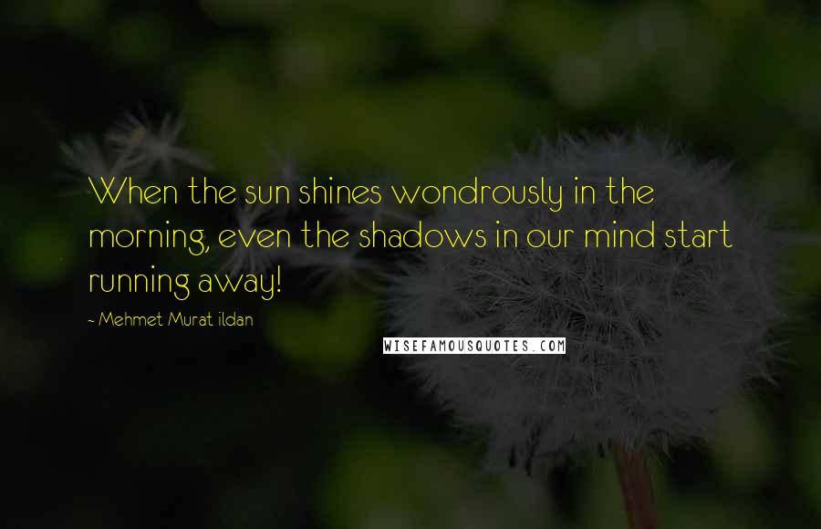 Mehmet Murat Ildan Quotes: When the sun shines wondrously in the morning, even the shadows in our mind start running away!