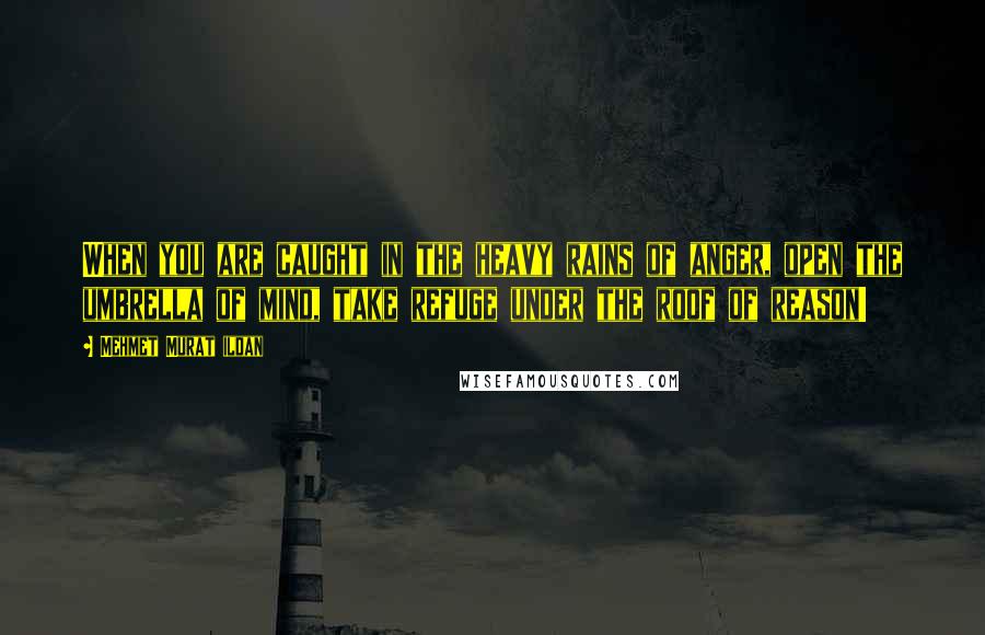 Mehmet Murat Ildan Quotes: When you are caught in the heavy rains of anger, open the umbrella of mind, take refuge under the roof of reason!
