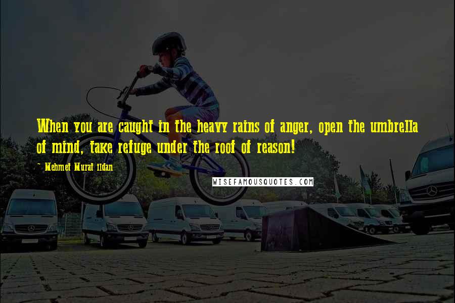 Mehmet Murat Ildan Quotes: When you are caught in the heavy rains of anger, open the umbrella of mind, take refuge under the roof of reason!