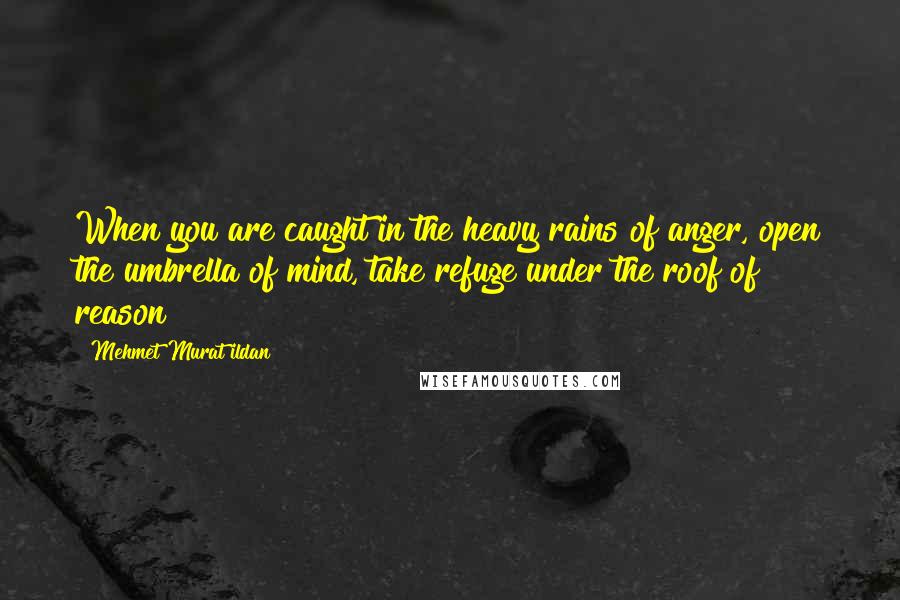 Mehmet Murat Ildan Quotes: When you are caught in the heavy rains of anger, open the umbrella of mind, take refuge under the roof of reason!