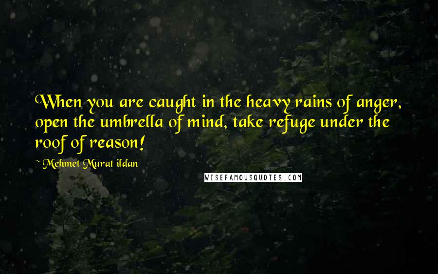 Mehmet Murat Ildan Quotes: When you are caught in the heavy rains of anger, open the umbrella of mind, take refuge under the roof of reason!