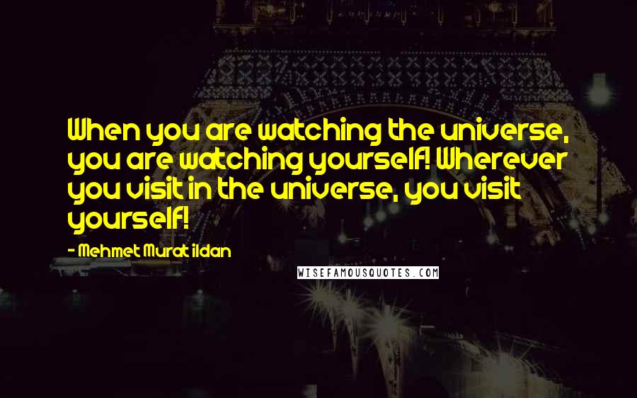 Mehmet Murat Ildan Quotes: When you are watching the universe, you are watching yourself! Wherever you visit in the universe, you visit yourself!