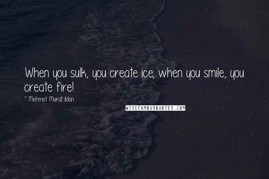 Mehmet Murat Ildan Quotes: When you sulk, you create ice; when you smile, you create fire!