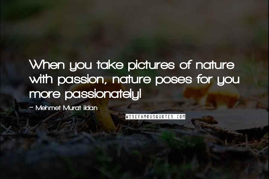 Mehmet Murat Ildan Quotes: When you take pictures of nature with passion, nature poses for you more passionately!