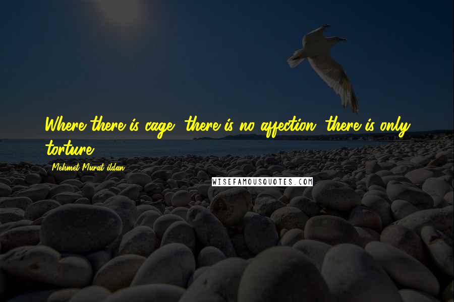 Mehmet Murat Ildan Quotes: Where there is cage, there is no affection, there is only torture!