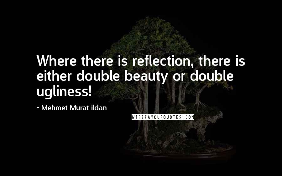 Mehmet Murat Ildan Quotes: Where there is reflection, there is either double beauty or double ugliness!