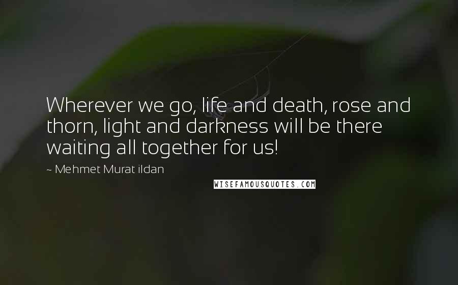 Mehmet Murat Ildan Quotes: Wherever we go, life and death, rose and thorn, light and darkness will be there waiting all together for us!