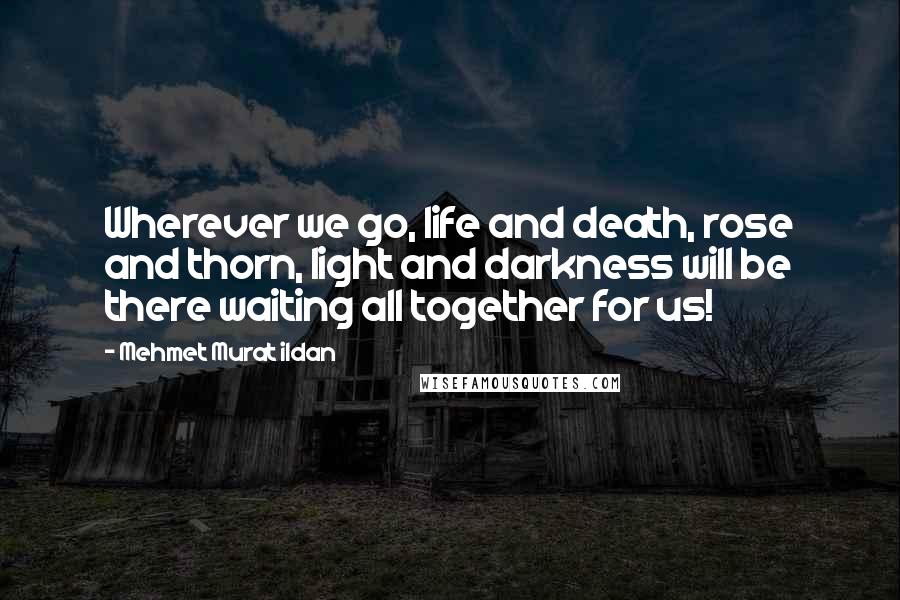 Mehmet Murat Ildan Quotes: Wherever we go, life and death, rose and thorn, light and darkness will be there waiting all together for us!