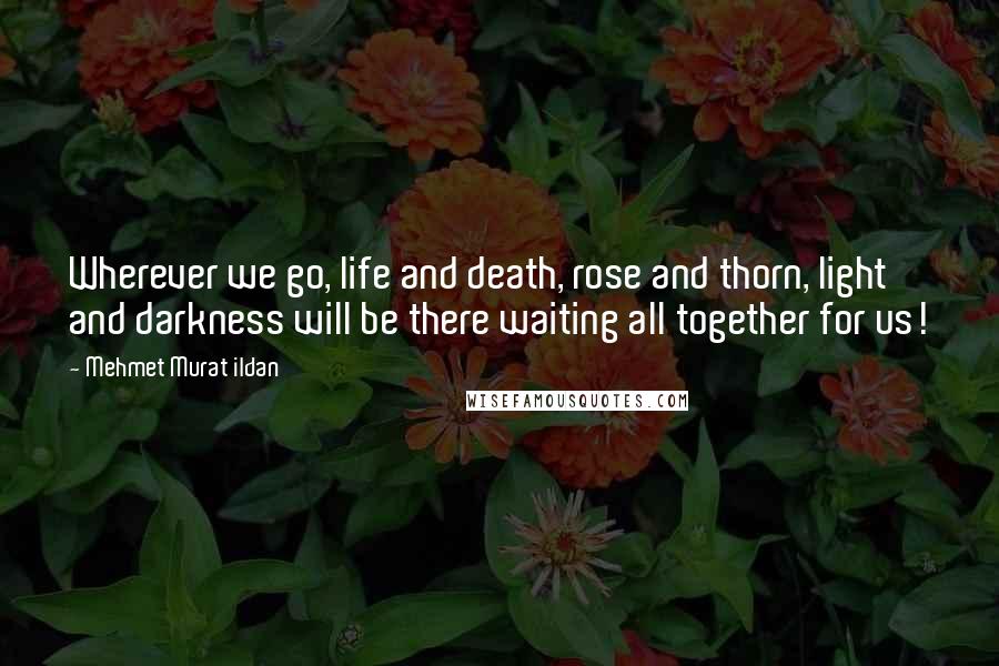 Mehmet Murat Ildan Quotes: Wherever we go, life and death, rose and thorn, light and darkness will be there waiting all together for us!