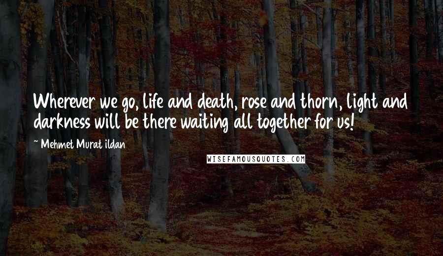Mehmet Murat Ildan Quotes: Wherever we go, life and death, rose and thorn, light and darkness will be there waiting all together for us!
