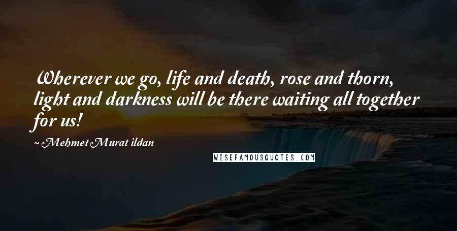 Mehmet Murat Ildan Quotes: Wherever we go, life and death, rose and thorn, light and darkness will be there waiting all together for us!