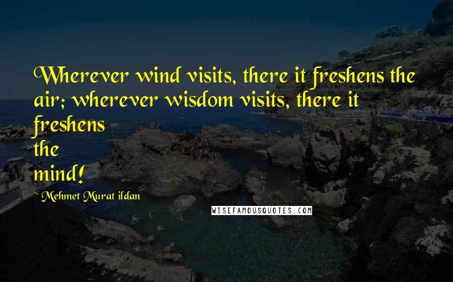 Mehmet Murat Ildan Quotes: Wherever wind visits, there it freshens the air; wherever wisdom visits, there it freshens the mind!